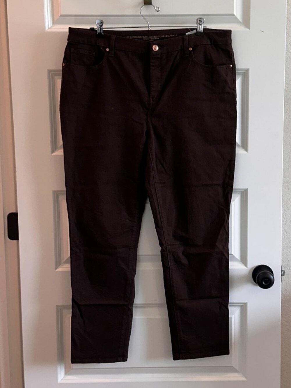 Chico's So Slimming Girlfriend Slim Leg Ankle Brown Pants sz 14